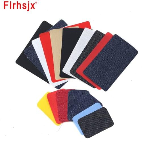 18pcs Jean Patches Iron on Denim Patches Repair Kits for Clothing Repair Patchwork Stickers Garment Accessories Fabric Craft
