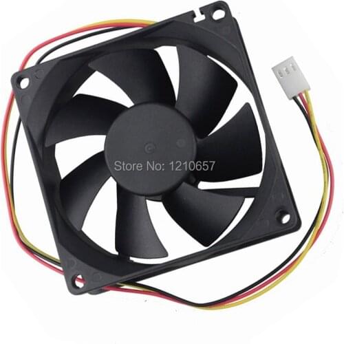 2 PCS LOT Gdstime DC 12V 3Pin 80mm 80x80x25mm 8cm 8025B Dual Ball Brushless Computer Cooling Cooler Fan