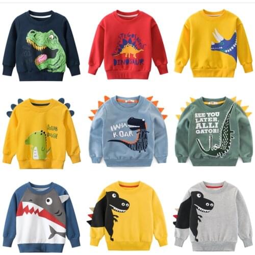 2021 Boys Sweatshirts Animal Pattern Autumn Winter Outwear Children Sweatshirts for Kids Clothes Baby Boy Cotton Pullovers