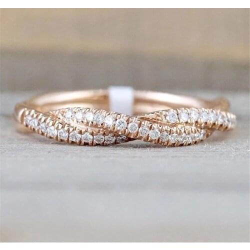 2021 New Fashion Women Rings Alloy Inlaid Crystal Bridal Wedding Engagement Bands Shine Christmas Gift For Girl Jewelry
