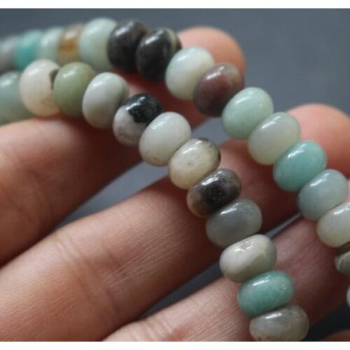 70Pcs/lot 8mm*5mm Natural Amazonite stone beads Forest Flat beads 1 string about 40cm wholesale