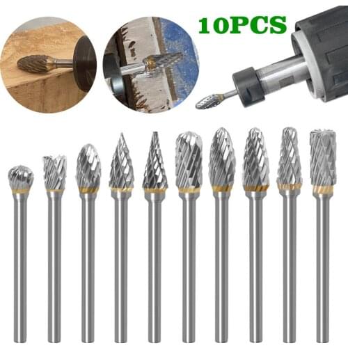 10PCS 3*6 Engraving Abrasive Tools Metal Drawing Tungsten Carbide Milling Cutter Rotary Tool Metalworking Milling Polishing