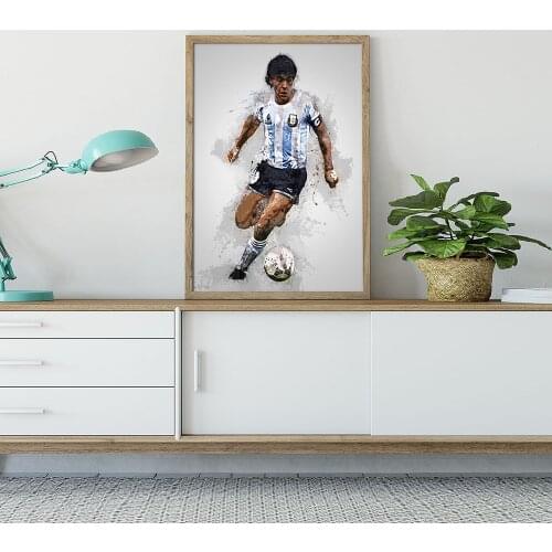 Argentina Football Stars Diego Maradona Canvas Painting Posters and Prints Wall Art Oil Painting Wall Pictures for Living Room