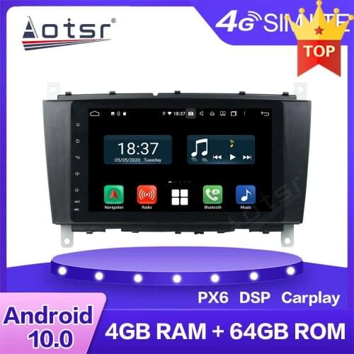 Car Android DVD Player For Mercedes Benz C-Class W203 CLC G Class Multimedia Radio Stereo PX6 Car GPS Navigation 4G LTE WIFI BT