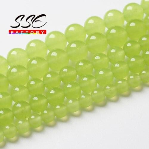 Natural Prehnites Green Jades Stone Beads For Jewelry Making Round Loose Beads DIY Bracelet Necklace Accessories 4 6 8 10 12 mm