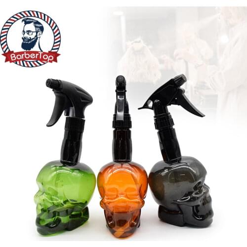 Custom WholesaleSkullShapeNozzleAdjustable Retro Oil SpraySalonPlastic Hair Liquor Spray Bottle