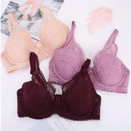 Lace bras for Women Underwear lingerie deep V sexy bras Big Plus Size brassiere