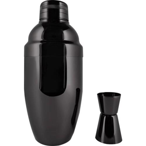 Black 550ml Shaker With 15/30ml Jigger Measuring Cup 400ml Glass Cocktail Shaker Set Glass Cocktail Kit Bar Tools