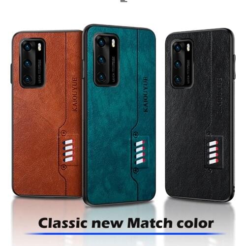For Huawei P40 Pro Plus Case Luxury Hybrid Leather Hard PC Soft Phone Case for Huawei P30 P20 Pro Lite Mate 20 30 Pro Lite Cover