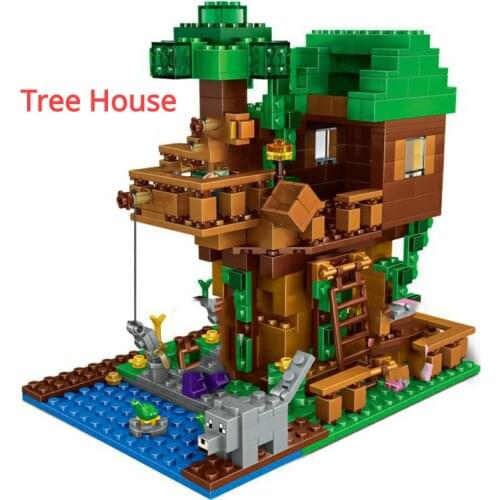 The Tree House Small Building Blocks Sets With Steve Action Figures Compatible Sets Toys For Children Minifigures Gift