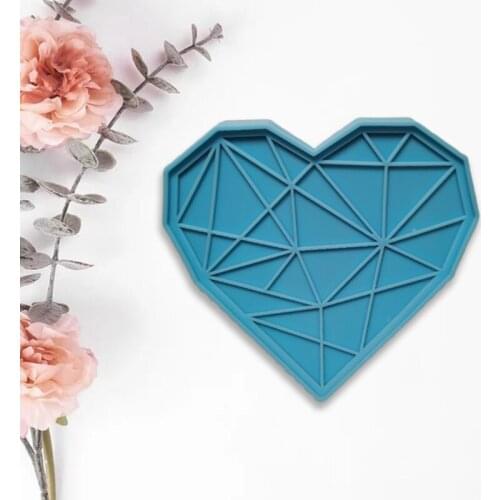 Epoxy Resin Mold Diamond Heart Jewelry Casting Silicone Mould DIY Crafts Plaster Soap Aromatherapy Wax Making Tool E56C