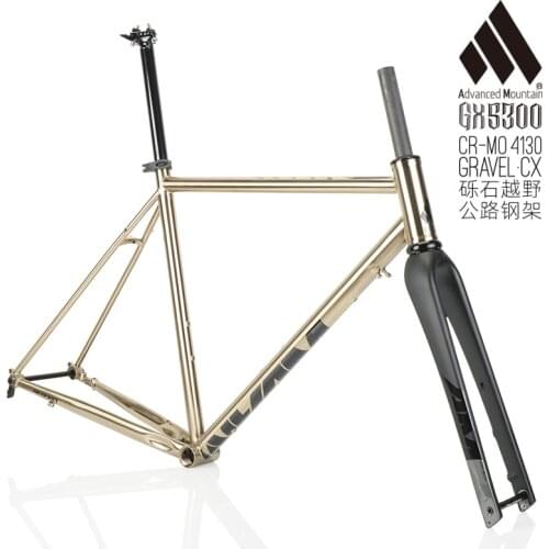 CR-MO Frame Carbon Fork AM GX5300 CX GRAVEL Off-Road Racing Bike Thru 12X100 10X141 Road Disc Brake Frame Polish