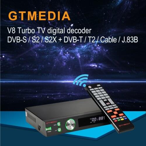 GTMEDIA V8 Turbo DVB-S/S2/S2X+DVB-T/T2/Cable/J.83B Built in wifi 1080P H.265 CA card slot Satellite TV Receiver