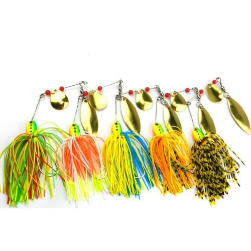 HENGJIA 16.3G spinnerbait hard baits 40pcs fishing lure buzz bait spoons rubber jig SB001 spinner lure carp fishing tackle