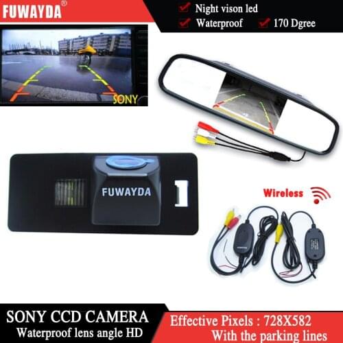 SONY CCD HD Wireless Car RearView Backup Camera with mirror rear view monitor for AUDI A1 A4 (B8) A5 S5 Q5 TT / PASSAT R36 5D