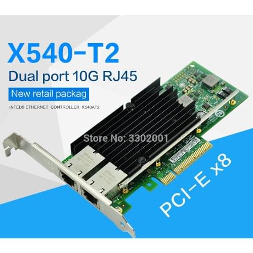 FANMI Dual-port RJ45 PCI-E X8 10Gb Ethernet Converged Network Adapter X540-T2