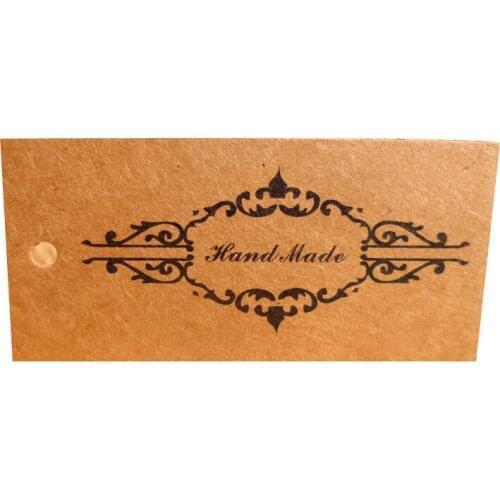 50Pcs Handmade Brown Kraft Paper Tags For Pendant Gift Box Baking Paper Hang Tags For Gift Decorative Swing Label Wishes Card