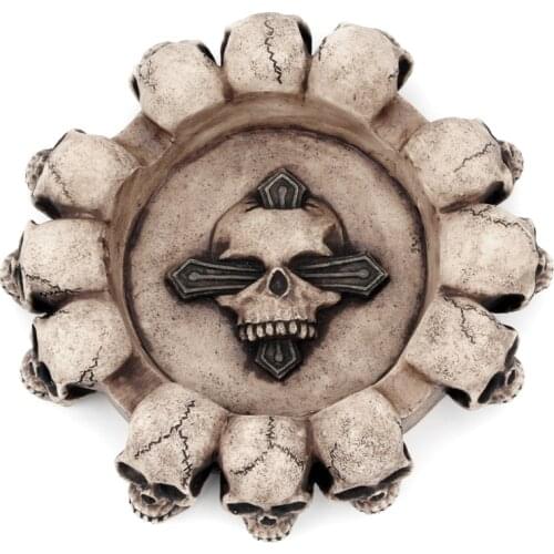 Creative Skull Ashtray Cigarette Tray Container Resin Smoking Accessories Decor