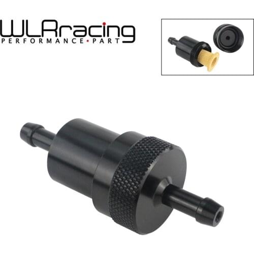 WLR - In-Line Street Fuel Filter 1/4" Inlet/Outlet Polished Aluminum Washable 150 FUEL FILTER WLR-SLF0520-04