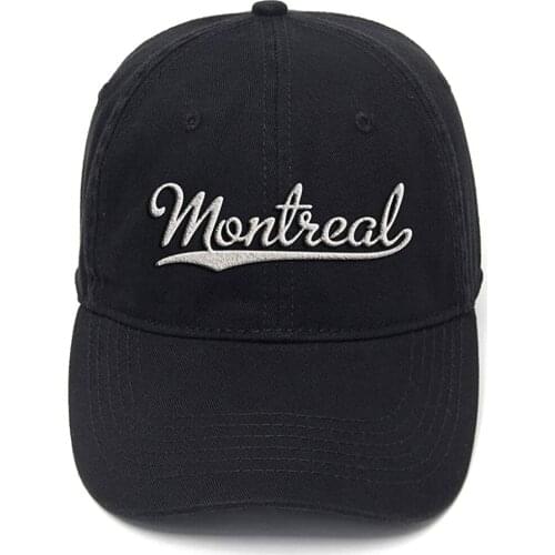 Lyprerazy Montreal Vector Retro City Washed Cotton Adjustable Men Women Unisex Hip Hop Cool Flock Printing Baseball Cap