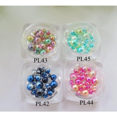 30pcs/jar Cute 3/4/5/6MM Mixed New Mermaid-Effect Colors Ball Pearl Nail Decoration Pearl Nail Art Decoration