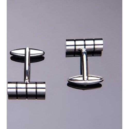 Trendy Silver Plated Cufflinks Cylinder Shape Cuff Button Engraved Decoration Jewelry For Men French Shirt Christmas Gift