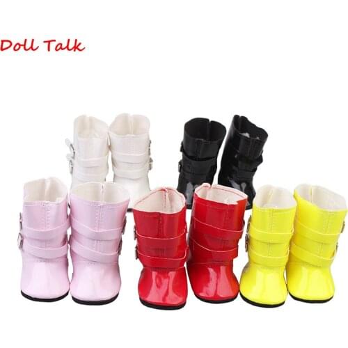 Doll Talk New Design Fashion Double Buckle Out Boots 1/6 Shoes For 18 Inch American bjd Doll Elegant Dolls Shoes For Baby Toy
