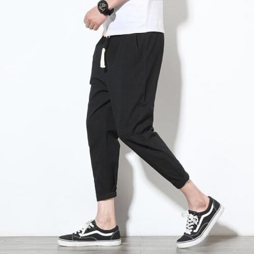 Men pants Joggers Men Solid Harem Pants Summer Fitness sport ourdoor Casual Ankle-Length Mens Trousers Streetwear Male Pants