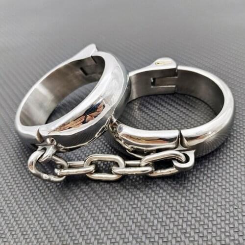 Stainless Steel Metal Handcuffs Erotic Adult Games BDSM Bondage Torture Hand Cuffs Sex Toys For Couples Fetish Slave Restraints