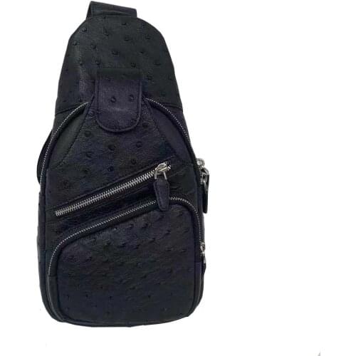 Fanzunxing new men chest bag men single shoulder bag men ostrich leather bag ostrich skin