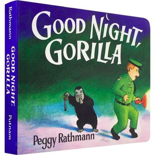 Educational children hard board English picture book for baby and small children Good Night, Gorilla/ Peggy Rathmann hard cover