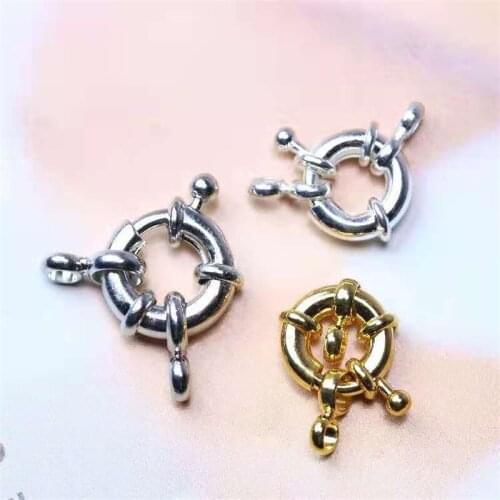 10 Pcs Handmade Diy Charm Accessories Retro Steering Wheel Buckle Sailor Spring Buckle Bracelet Closed Buckle Connection Buckle