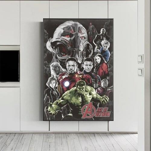 The Avengers Age Movie Posters and Prints Marvel Superhero Canvas Painting Wall Art Picture Boy Room Home Decoration