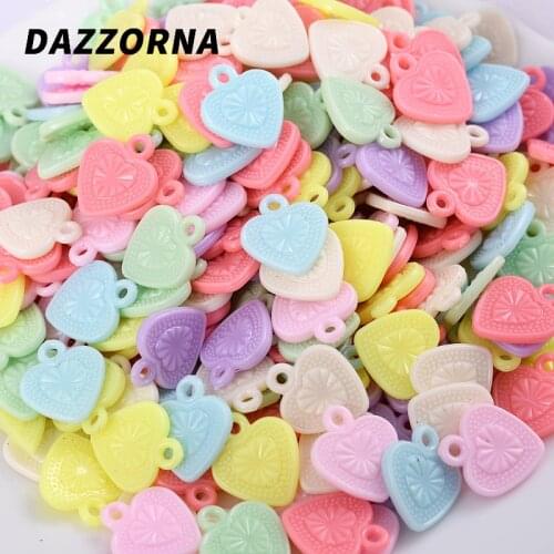 50Pcs/Lot Multicolor Acrylic Pendant Playing Card Red Peach Small Pendant for Diy Jewelry Making Handicraft Accessories