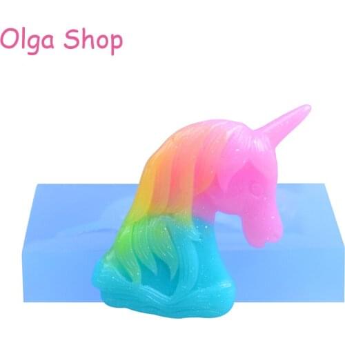 DYL734 Unicorn Silicone Mold Baby Birthday Fondant Cake Decorating Tools Unicornio Candy Chocolate Gumpaste Polymer Clay Moulds