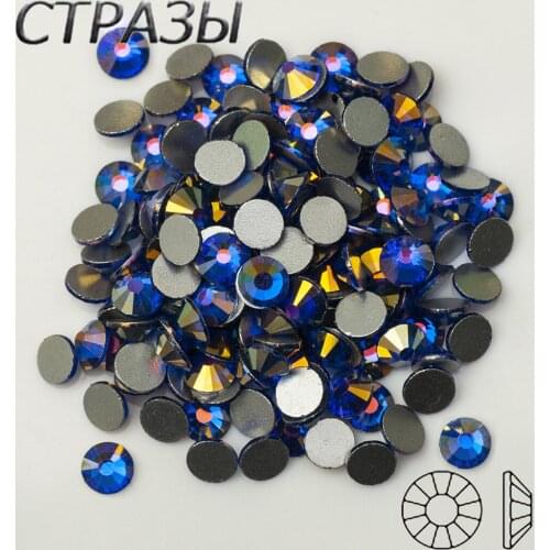 Sapphire AB Non hot fix Rhinestones nail glass accessoires all for DIY 3d nails art manicure design strass crystal glitter stone