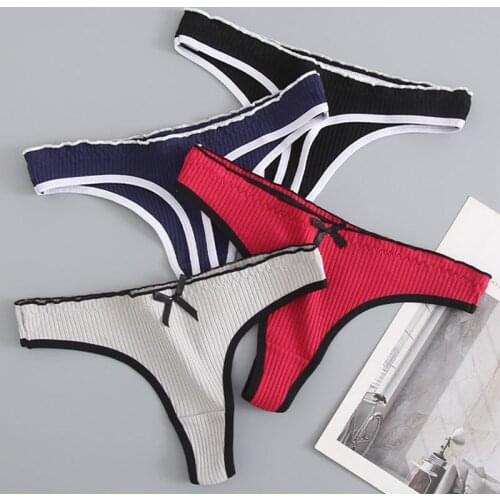 3PCS/Set G-string Panties Womens Underwear Sexy Panties Female Underpants Thong Low Rise Solid Color Comfortable Pantys Lingeri