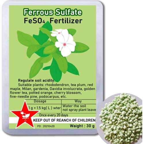 30 g Ferrous Sulfate Fertilizer FeSO4 Adjust Soil pH Add Iron To Plant Like Acid Sour Flower Bonsai Garden