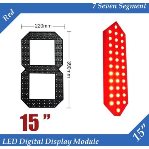 10pcs/lot 15" Red Color Outdoor 7 Seven Segment LED Digital Number Module for Gas Price LED Display module