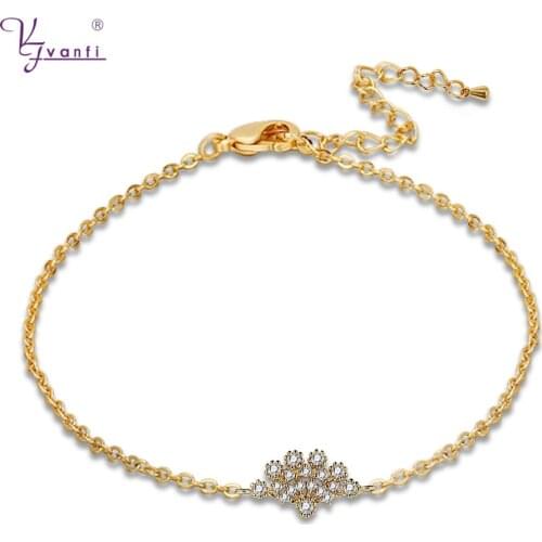 Fan Crown Shape Simple European and American Style Chain & Link Bracelet & Bangle Women Gft