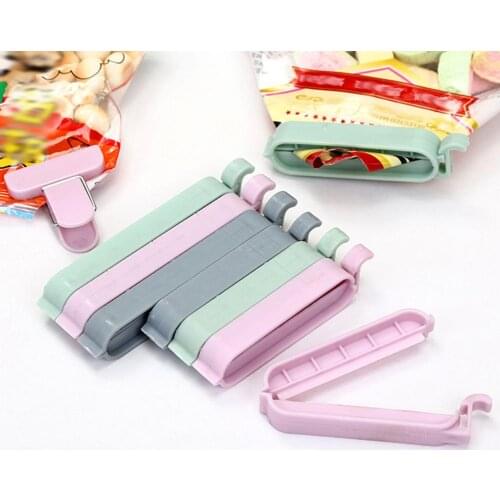 12Pcs Solid Color Plastic Food Storage Sealing Clips Sealer Snack Bag Clamp Preservation Accessories Kitchen Tool