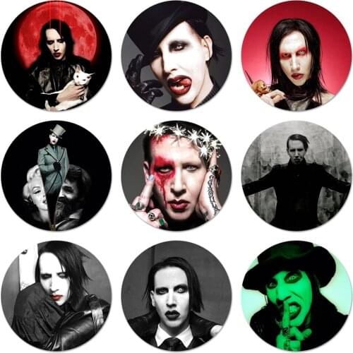 Marilyn Manson Icons Pins Badge Decoration Brooches Metal Badges For Backpack Decoration 58mm