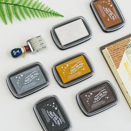 1pc Big Size Metallic Creative Colourful Inkpad Planner Scrapbooking Silicone Stamp Stamp Pad Greeting Card Journal Supplies