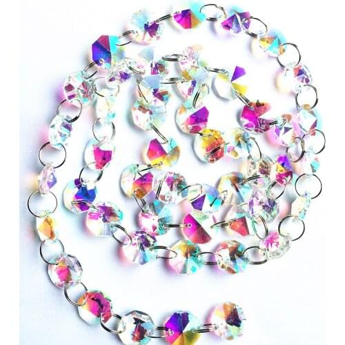 100m/lot Crystal Octagonal Beads String Drops Pendant for Garland Chandelier Hanging Curtain Interior Decoration