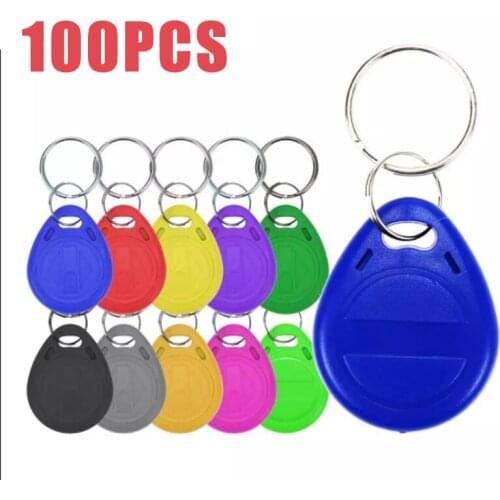 100pcs RFID Tag 125KHz Proximity RFID Card Keyfobs Key Fob Access Control Smart Card 11 Colors Keyfob Free Shipping In Stock