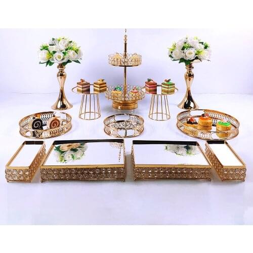Home party display stand wedding decoration wrought iron birthday tray dessert fudge desktop afternoon tea cake stand 12pcs