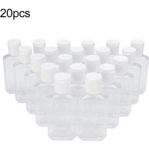 20Pcs 60ml Portable Travel Clear Empty Refillable Sanitizer Liquid Soap Bottle