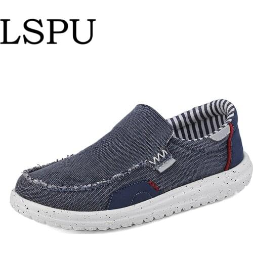 2020 Spring & Autumn Lightweight Casual Canvas Shoes For Men Slip On Breathable Flat Mens Casual Shoes Footwear Plus Size 39-46