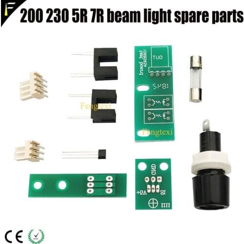 5R7R 230w200w Beam Moving Light Hall Optocoupler Locator Fuse Tube Machine Base Control Board Fuse Stage Lights Spare Parts