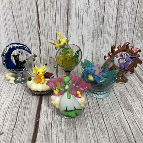6PCS Pokemon Starry Night Star Spirit Pikachu Jirachi Umbreon Espeon Gardevoir Ornament Doll PVC Model Toy